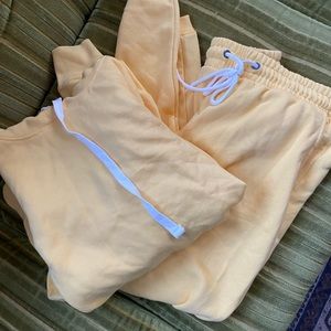 Super cute lemon yellow joggers two piece set.